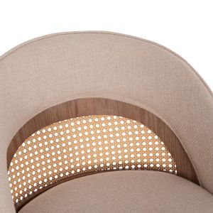 Въртящ се бар стол Riki Hm18253.01 с дървени крака - бежов плат 51x53x94всм.