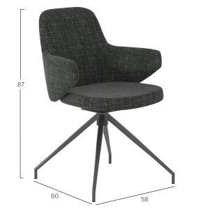 Swivel chair Dominion Sm18104 dark gray metal 58x58x84cm
