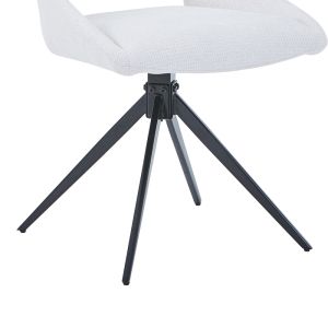 Swivel chair Luciano I in beige fabric-black metal leg 52.5x54x85cm