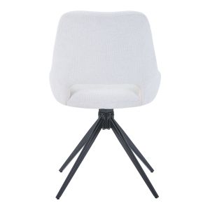 Swivel chair Luciano I in beige fabric-black metal leg 52.5x54x85cm