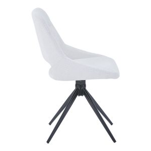 Swivel chair Luciano I in beige fabric-black metal leg 52.5x54x85cm