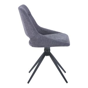 Swivel chair Luciano I in anthracite-black damask metal leg 52.5x54x85cm