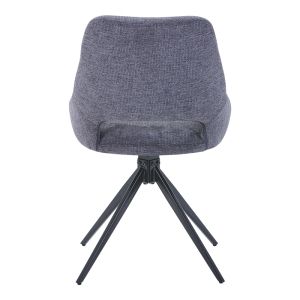 Swivel chair Luciano I in anthracite-black damask metal leg 52.5x54x85cm