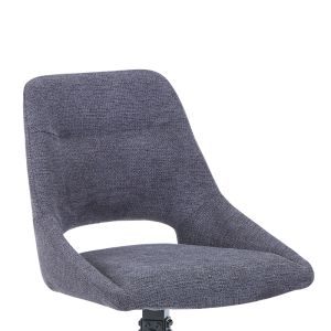 Swivel chair Luciano I in anthracite-black damask metal leg 52.5x54x85cm