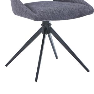 Swivel chair Luciano I in anthracite-black damask metal leg 52.5x54x85cm
