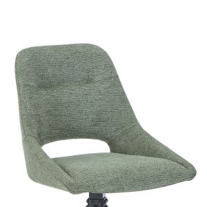 Luciano I swivel chair in green damask-black metal leg 52.5x54x85cm