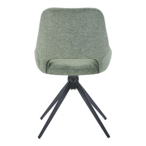 Luciano I swivel chair in green damask-black metal leg 52.5x54x85cm