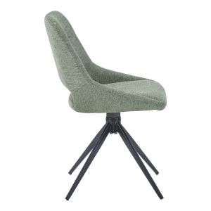 Luciano I swivel chair in green damask-black metal leg 52.5x54x85cm