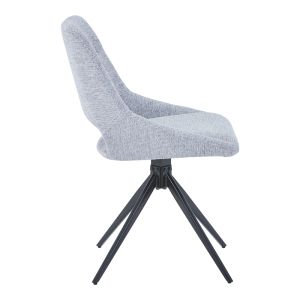 Luciano I swivel chair in gray fabric-black metal leg 52.5x54x85cm