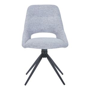 Luciano I swivel chair in gray fabric-black metal leg 52.5x54x85cm
