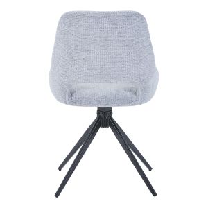 Luciano I swivel chair in gray fabric-black metal leg 52.5x54x85cm