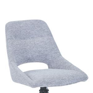 Luciano I swivel chair in gray fabric-black metal leg 52.5x54x85cm