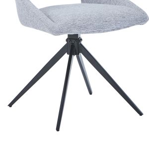 Luciano I swivel chair in gray fabric-black metal leg 52.5x54x85cm