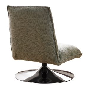Swivel chair-armchair Remona green fabric-chrome legs 63x80x80cm