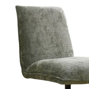 Swivel chair-armchair Remona green fabric-chrome legs 63x80x80cm