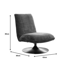 Swivel chair-armchair Remona green fabric-chrome legs 63x80x80cm