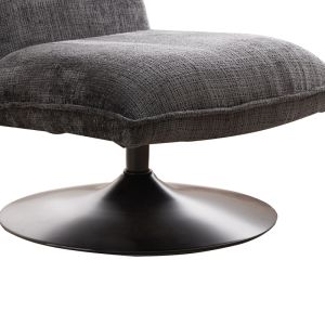 Swivel chair-armchair Remona dark gray fabric-black metal 63x80x80cm