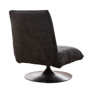 Swivel chair-armchair Remona dark gray fabric-black metal 63x80x80cm