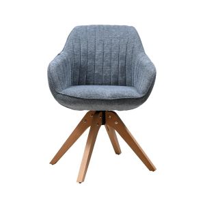 Swivel dining chair Fl23a Raf fabric color with wooden legs 63x58x82cm