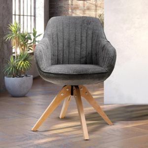 Swivel dining chair Fl23a gray payment with wooden legs 63x58x82cm