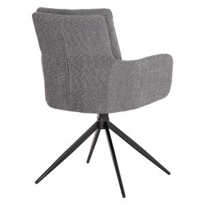 Въртящ се трапезен стол Blans Hm9942.01 сиво букле - метални крака 62x60x90всм.