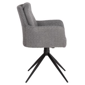 Въртящ се трапезен стол Blans Hm9942.01 сиво букле - метални крака 62x60x90всм.