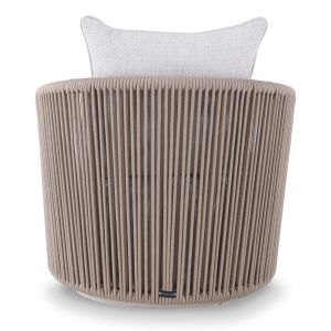 Swivel armchair Lorien Sm6392.01 aluminum ropes beige cushions 76x74x72w