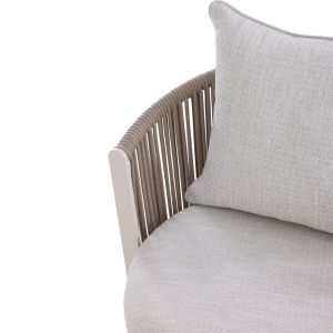 Swivel armchair Lorien Sm6392.01 aluminum ropes beige cushions 76x74x72w