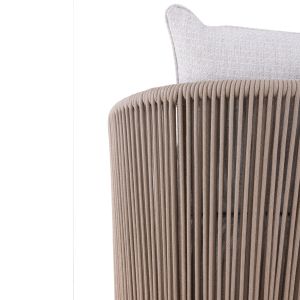 Swivel armchair Lorien Sm6392.01 aluminum ropes beige cushions 76x74x72w