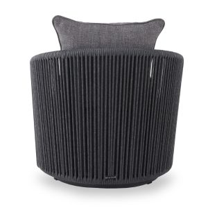 Swivel armchair Lorien Sm6392.02, brown color, aluminum, rope cushions, 76x74x72h