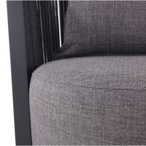 Swivel armchair Lorien Sm6392.02, brown color, aluminum, rope cushions, 76x74x72h