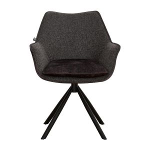 Swivel sestol armchair 5064 with metal legs and gray fabric 62x61.5x84cm