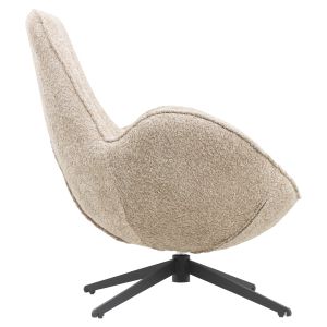 Swivel armchair Brynn Hm9594,07 beige boucle-with black metal base 86x76x87hcm