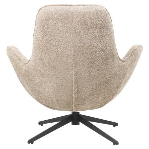 Swivel armchair Brynn Hm9594,07 beige boucle-with black metal base 86x76x87hcm