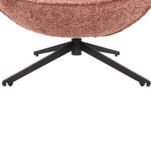 Swivel armchair Brynn Hm9594,02 pink boucle-with black metal base 86x76x87hcm