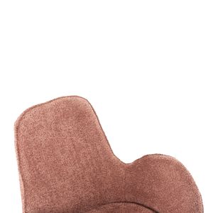 Swivel armchair Brynn Hm9594,02 pink boucle-with black metal base 86x76x87hcm