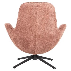 Swivel armchair Brynn Hm9594,02 pink boucle-with black metal base 86x76x87hcm