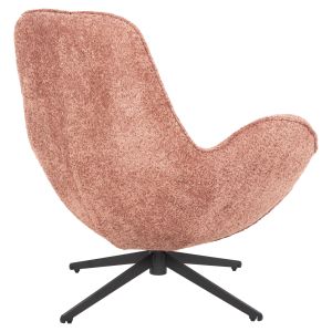 Swivel armchair Brynn Hm9594,02 pink boucle-with black metal base 86x76x87hcm
