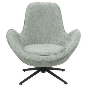 Brynn swivel chair Hm9594,05 green boucle with black metal base,
