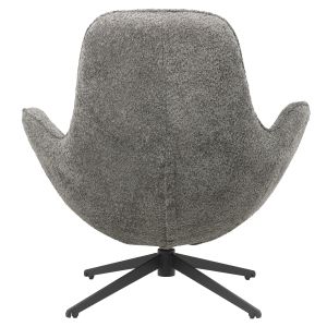 Swivel armchair Brynn Hm9594,01 grey boucle-with black metal base 86x76x87hcm