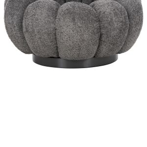 Swivel armchair Grymm Hm9601,01 gray boucle with black metal base 90x93x65hcm
