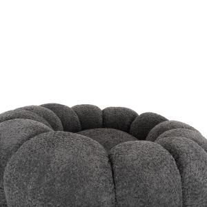 Swivel armchair Grymm Hm9601,01 gray boucle with black metal base 90x93x65hcm