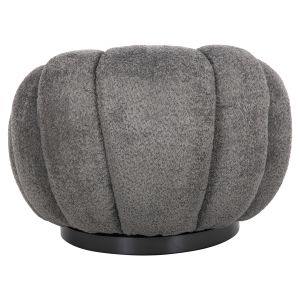 Swivel armchair Grymm Hm9601,01 gray boucle with black metal base 90x93x65hcm