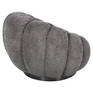 Swivel armchair Grymm Hm9601,01 gray boucle with black metal base 90x93x65hcm