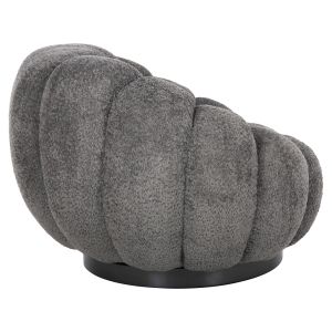 Swivel armchair Grymm Hm9601,01 gray boucle with black metal base 90x93x65hcm