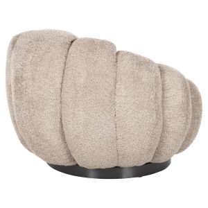 Swivel armchair Grymm Hm9601,08 beige boucle with black metal base 90x93x65hcm