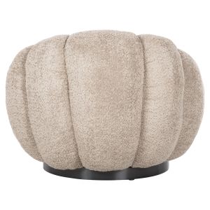 Swivel armchair Grymm Hm9601,08 beige boucle with black metal base 90x93x65hcm