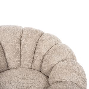 Swivel armchair Grymm Hm9601,08 beige boucle with black metal base 90x93x65hcm
