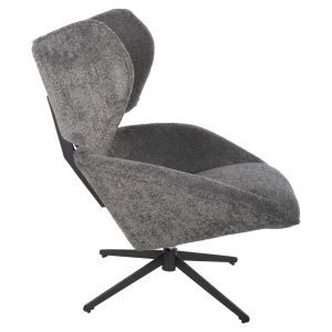 Swivel armchair Sowa Bryll Hm9597,01 gray boucle with black metal base 86x90x97hcm