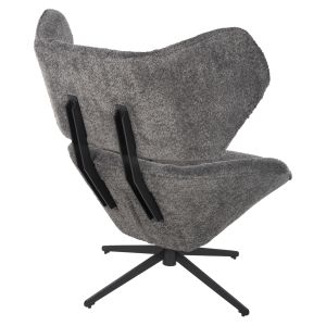 Swivel armchair Sowa Bryll Hm9597,01 gray boucle with black metal base 86x90x97hcm